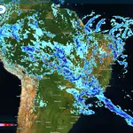 frente fria e tempestades - meteored - mapa do brasil com chuvas 08022026
