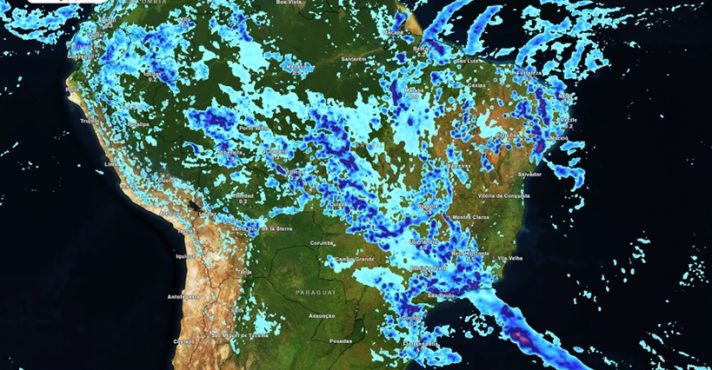 frente fria e tempestades - meteored - mapa do brasil com chuvas 08022026