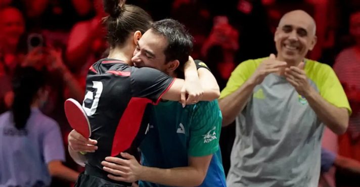 Hugo Calderano e Bruna Takahashi