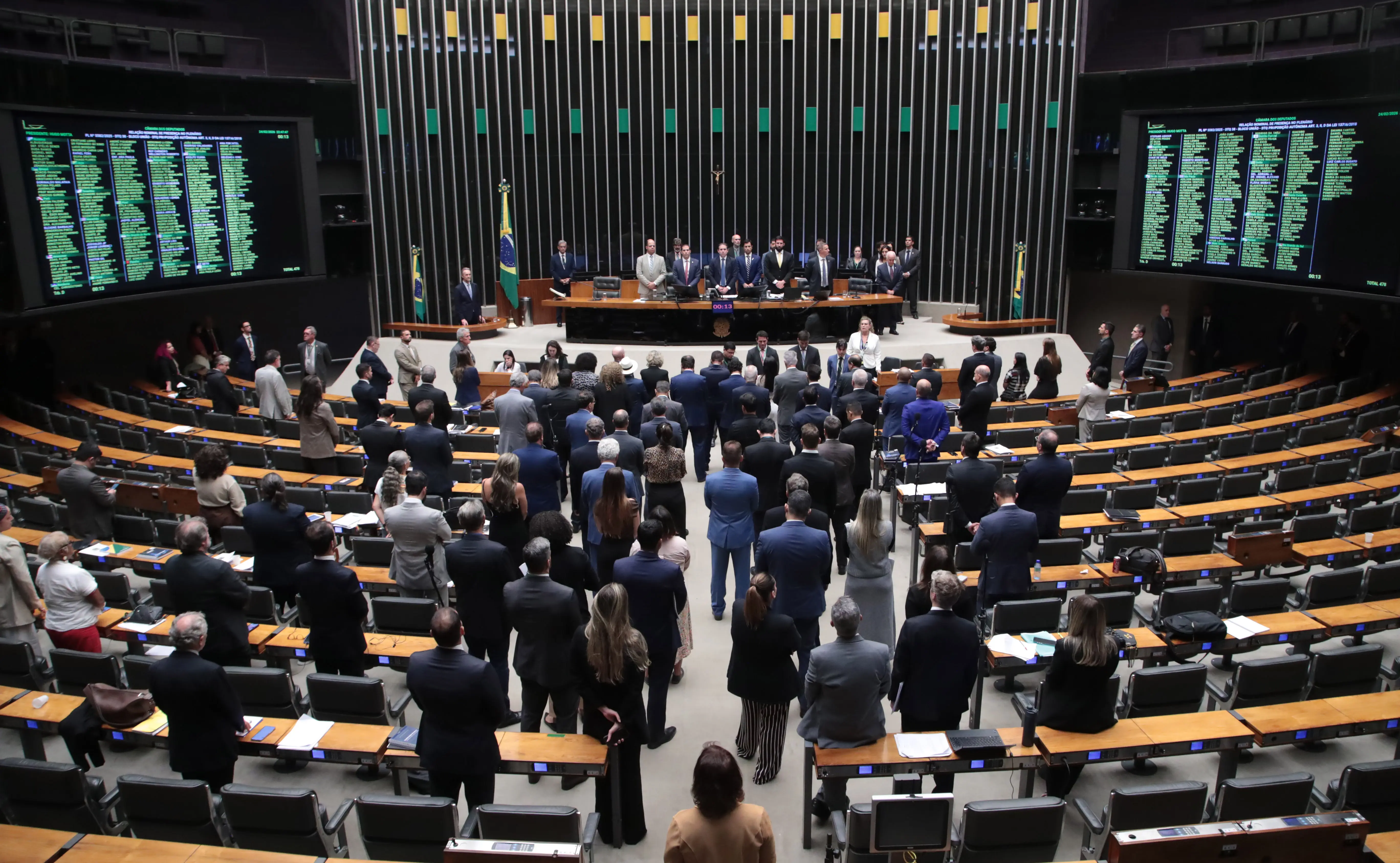 Plenário da Câmara analisou o PL Antifacção na noite desta terça-feira, 24