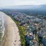 A Praia de São Lourenço, em Bertioga | Foto: Divulgação/Prefeitura de Bertioga