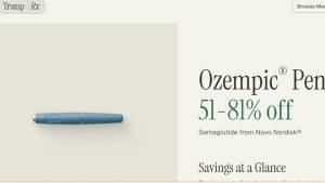 Novo site do Governo Trump anuncia Ozempic com desconto de até 81% | Foto: Reprodução/TrumpRx