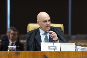 O ministro Alexandre de Moraes, em sessão plenária do STF. 11/03/2026