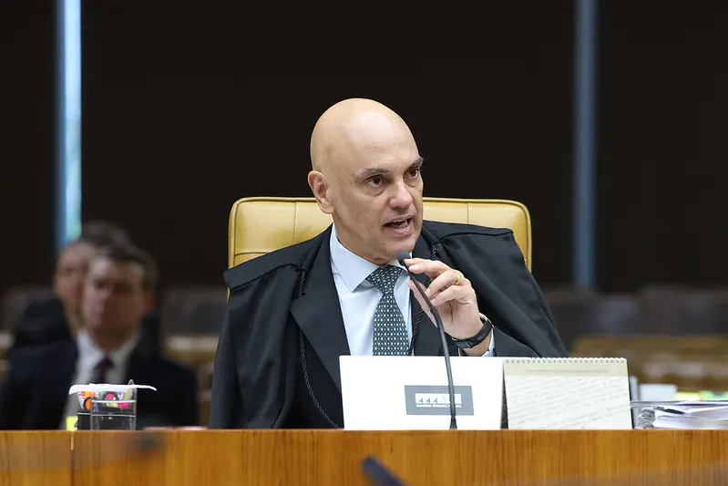 O ministro Alexandre de Moraes, em sessão plenária do STF. 11/03/2026