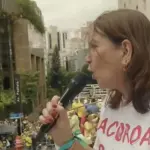 Bia Kicis, durante ato na Avenida Paulista - 1º/3/2026 | Foto: Reprodução/YouTube/Revista Oeste