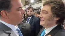 Flávio Bolsonaro e Javier Milei | Foto: Reprodução/Redes sociais