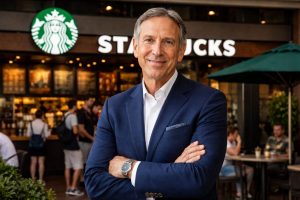 O ex-CEO da Starbucks, Howard Schultz: mudança estratégica | Foto: Montagem sobre reprodução/X