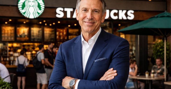 O ex-CEO da Starbucks, Howard Schultz: mudança estratégica | Foto: Montagem sobre reprodução/X