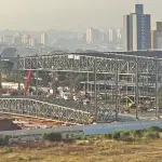 Estrutura em construção no Aeroporto de Congonhas vai abrigar área de manutenção da Latam | Foto: Reprodução/X