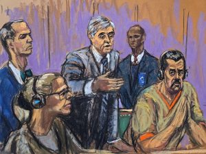 Ilustração da 2ª audiência judicial de Nicolás Maduro na justiça de Nova York EUA | Foto: Jane Rosenberg/ REUTERS