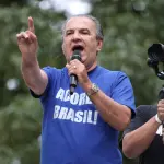 O pastor Silas Malafaia participa do protesto organizado pela direita, com o slogan “Acorda, Brasil” - 1º/3/2026 | Foto: Marina Uezima/Reuters