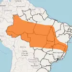 Mapa do aviso de perigo para chuvas intensas do Inmet