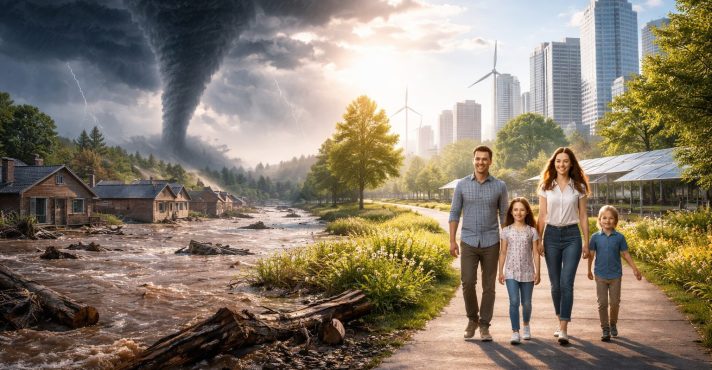 Os alardes em voga dizem que as 'mudanças climáticas' têm aumentado diversos tipos de desastres | Foto: Divulgação/Oeste | Imagem criada com o auxílio de inteligência artificial