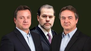 O ministro Dias Toffoli entre os irmãos Batista | Foto: Montagem sobre reprodução/X