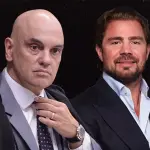 O ministro do STF Alexandre de Moraes e o banqueiro Daniel Vorcaro | Foto: Montagem sobre reprodução/X