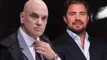 O ministro do STF Alexandre de Moraes e o banqueiro Daniel Vorcaro | Foto: Montagem sobre reprodução/X