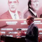 O ministro do STF Gilmar Mendes, durante evento em 2024, em Londres, que teve o patrocínio do banco de Daniel Vorcaro | Foto: Divulgação/Grupo Voto
