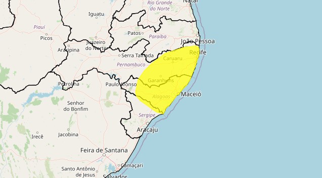 acumulado de chuva al pe