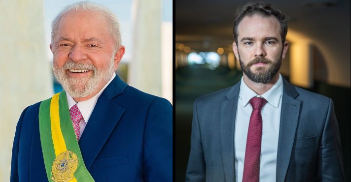 À esquerda, o presidente Luiz Inácio Lula da Silva; à direita, o novo ministro da Fazenda, Dario Durigan