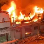 Incêndio na Rua Sampaio Moreira, no Brás, em São Paulo | Foto: Reprodução/Redes sociais