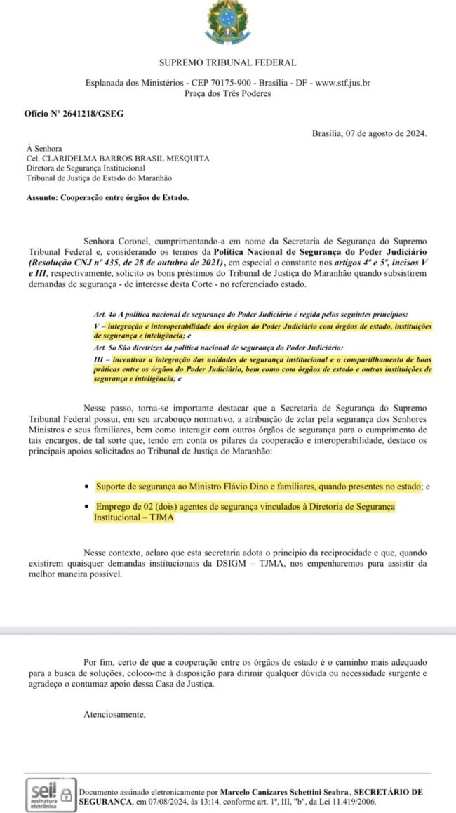 oficio do stf - dino do maranhão