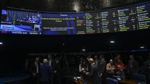 Placar da votação do PL 896/2023 no Senado | Foto: Carlos Moura/Agência Senado
