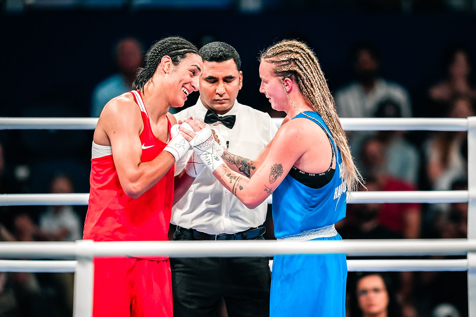 Imane,Khelif,Of,Team,Algeria,And,Anna,Luco,Hamori,Of
