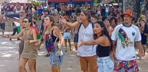 Momento de embate entre militantes de esquerda e israelenses na Bahia | Foto: Reprodução/Redes sociais