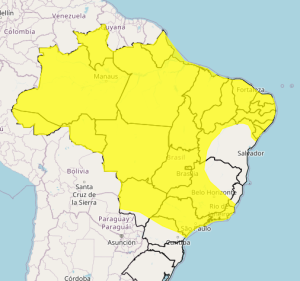 Alerta de chuvas intensas atinge grande parte do Brasil, aponta INMET