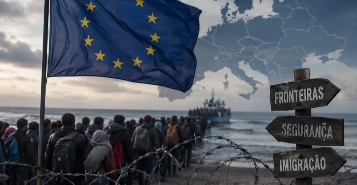 A maioria dos sírios que buscaram refúgio na Europa estabeleceu-se na Alemanha em 2015, no auge da guerra civil síria | Foto: Divulgação/Oeste | Imagem criada com o auxílio de inteligência artificial