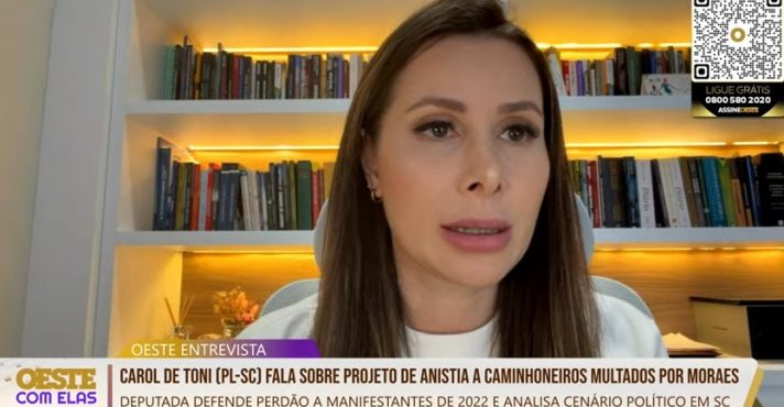 Deputada Carol de Toni explica projeto de anistia a multados por Moraes