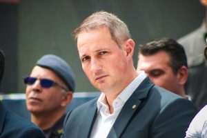Guilherme Derrite, em cerimônia de inauguração da Linha 17-Ouro do monotrilho, em São Paulo - 31/3/2026 | Foto: Angélica Alves/FotoArena/Estadão Conteúdo