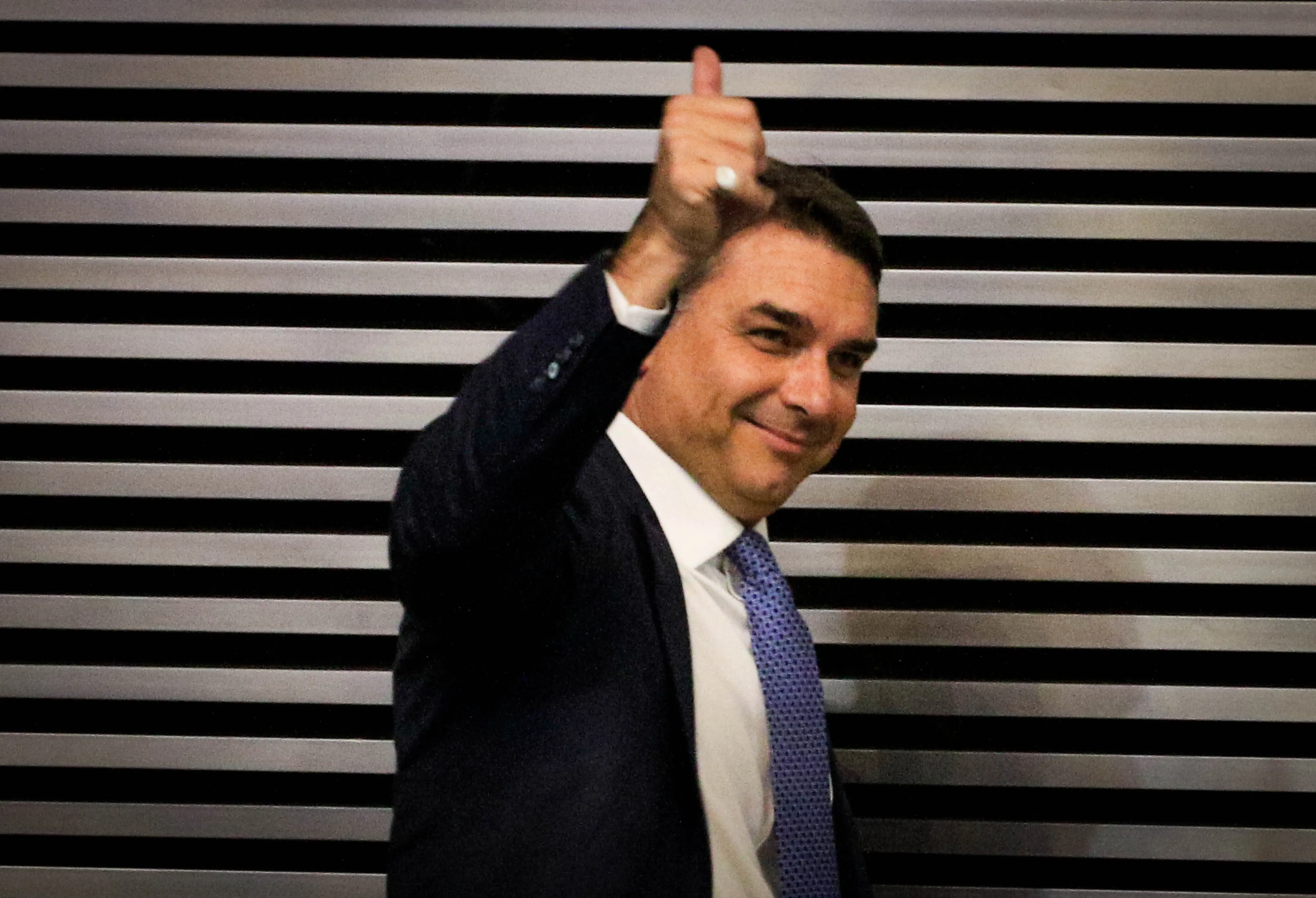 Flávio Bolsonaro durante evento na Assembleia Legislativa de São Paulo - 27/2/2026 | Foto: Aloisio Mauricio/FotoArena/Estadão Conteúdo