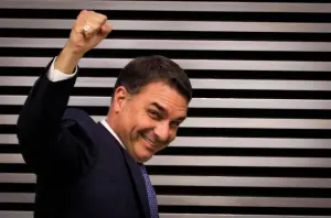 Flávio Bolsonaro durante evento na Assembleia Legislativa de São Paulo - 27/2/2026 | Foto: Aloisio Mauricio/FotoArena/Estadão Conteúdo