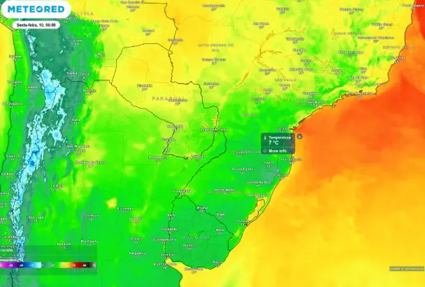 Previsão de temperatura mínima nesta sexta-feira, 10
