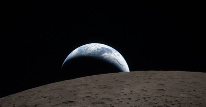Imagem captada pela Artemis II mostra o que seria o 'nascer da Terra' | Foto: Divulgação/Nasa