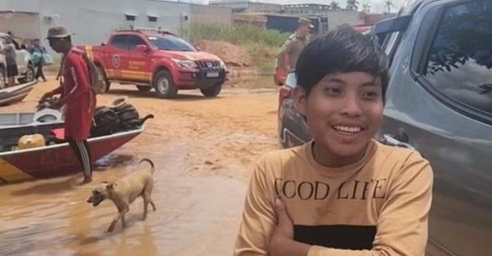 O adolescente Davi Kaxinawa, de 13 anos | Foto: Reprodução/Rede Amazônica Acre