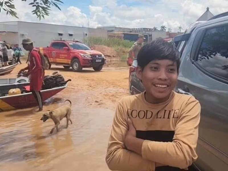 O adolescente Davi Kaxinawa, de 13 anos | Foto: Reprodução/Rede Amazônica Acre