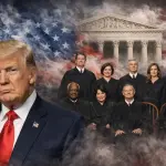 Trump acompanhará presencialmente a sessão na Suprema Corte sobre cidadania por nascimento | Foto: Gerada por IA