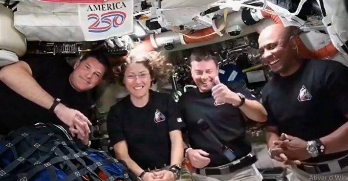 Imagem da última terça-feira, 7, em que Trump parabenizou astronautas e falou da ansiedade por recebê-los na Casa Branca | Foto: Reprodução/X
