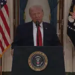 Trump discursa aos Estados Unidos (EUA), nesta quarta-feira, 1º