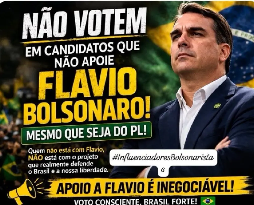 Ilustração postada por aliados de Flávio Bolsonaro | Foto: Reprodução/X
