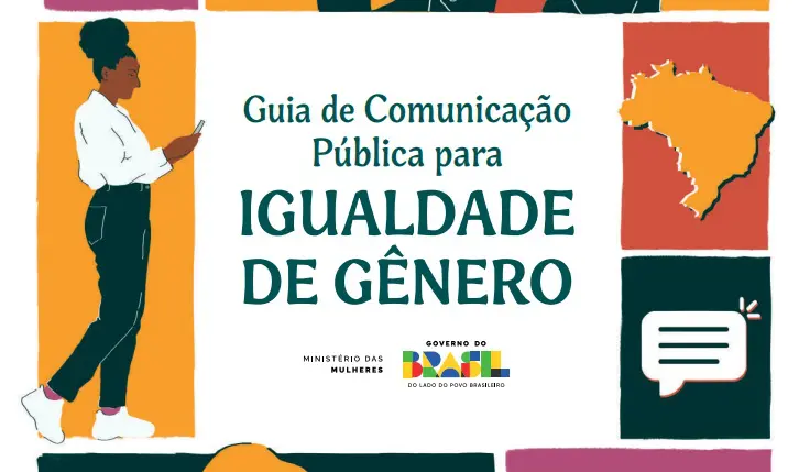 Capa do Guia de Comunicação Pública para Igualdade de Gênero, do governo de Luiz Inácio Lula da Silva
