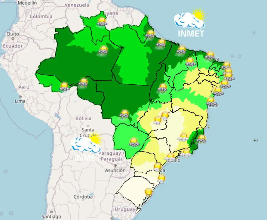 chuvas previsão do tempo - inmet - 19042026 - tarde