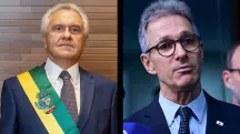Os governadores Ronaldo Caiado (PSD-GO; esq.) e Romeu Zema (Novo-MG; dir.) já confirmaram interesse em concorrer à Presidência da República na eleição de outubro