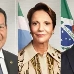 Da esquerda para a direita, os senadores Hamilton Mourão, Tereza Cristina e Sergio Moro. Eles criticaram ação do governo Lula para rejeitar relatório da CPI do Crime Organizado