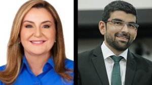 À esquerda, a atual governadora do Pará Hana Ghassan (MDB); à direita, o ex-prefeito de Ananindeua (PA) dr. Daniel Santos (Podemos) | Foto: Reprodução/Wikimedia Commons