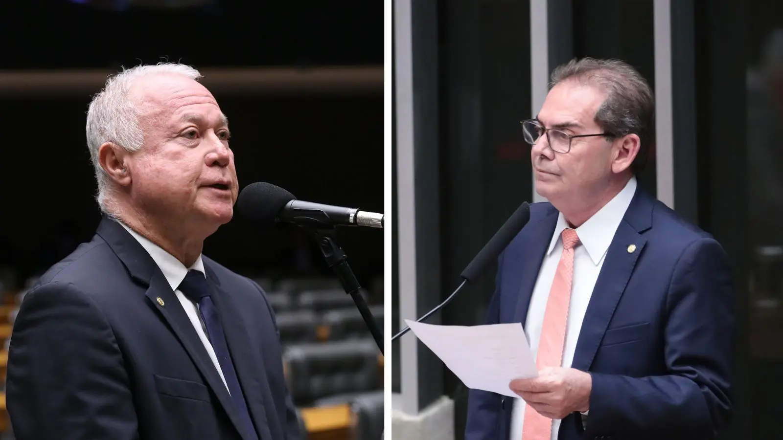 Na foto, da esq. para a dir: deputados Paulo Azi (União-BA) e Paulinho da Força (Solidariedade-SP)