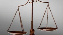 Balança equilibrada simbolizando justiça, equilíbrio de poder e tomada de decisão; União