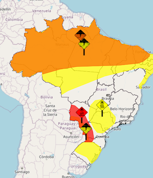 Iment emite alerta para várias regiões do pelo Brasil | Foto: Reprodução/Inmet